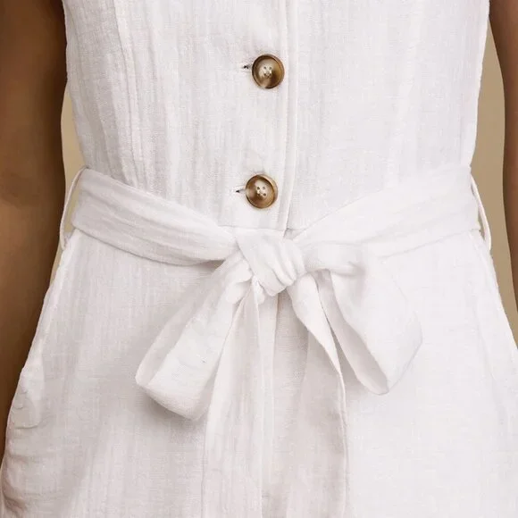 NWT Lulus You're in Luck White Sleeveless Button-Front Romper - Picture 10 of 14